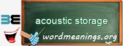 WordMeaning blackboard for acoustic storage
